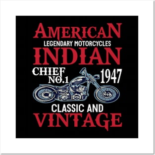 american motorcycle indian Posters and Art